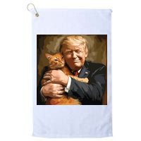 Trump Hugging An Orange Cat 2024 Golf Towel