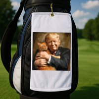 Trump Hugging An Orange Cat 2024 Golf Towel