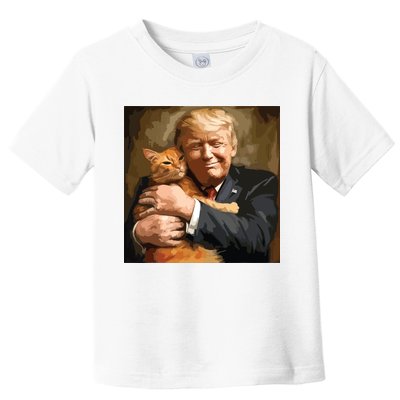 Trump Hugging An Orange Cat 2024 Toddler T-Shirt