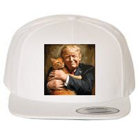 Trump Hugging An Orange Cat 2024 Wool Snapback Cap
