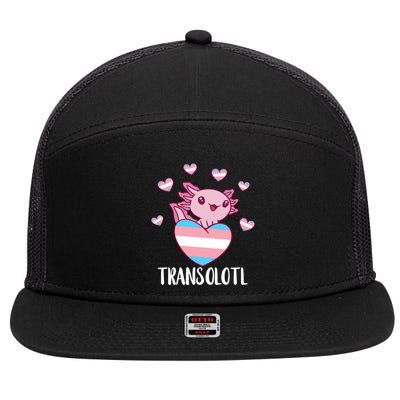 Transgende.r Happy Axolotl LGBTQ Tran.s Pride Equality 7 Panel Mesh Trucker Snapback Hat