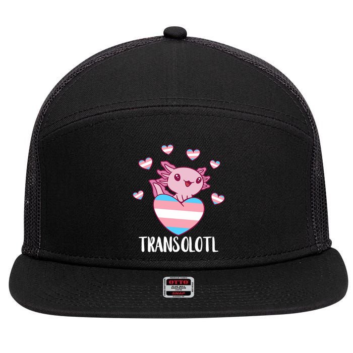 Transgende.r Happy Axolotl LGBTQ Tran.s Pride Equality 7 Panel Mesh Trucker Snapback Hat