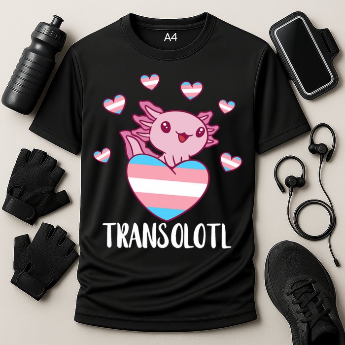 Transgende.r Happy Axolotl LGBTQ Tran.s Pride Equality Cooling Performance Crew T-Shirt