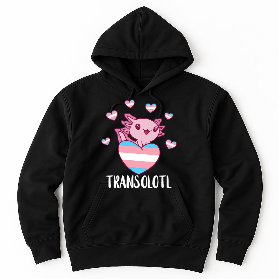Transgende.r Happy Axolotl LGBTQ Tran.s Pride Equality Hoodie