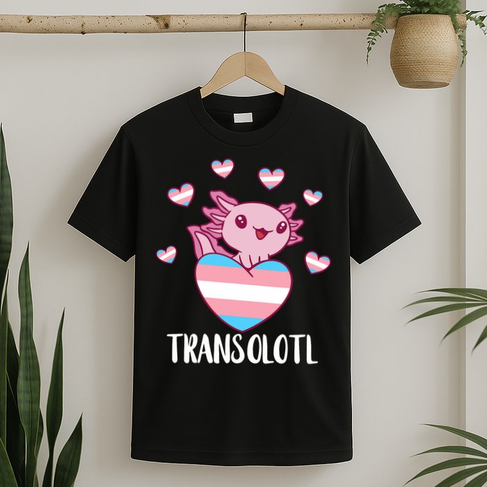 Transgende.r Happy Axolotl LGBTQ Tran.s Pride Equality T-Shirt
