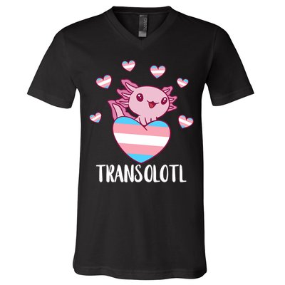 Transgende.r Happy Axolotl LGBTQ Tran.s Pride Equality V-Neck T-Shirt
