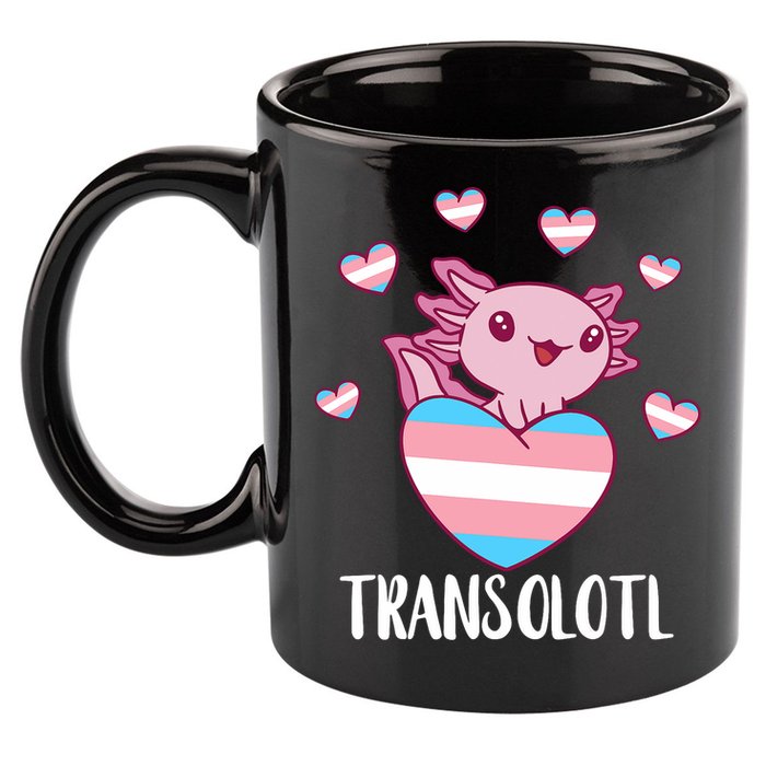 Transgende.r Happy Axolotl LGBTQ Tran.s Pride Equality 11oz C Handle Ceramic Mug