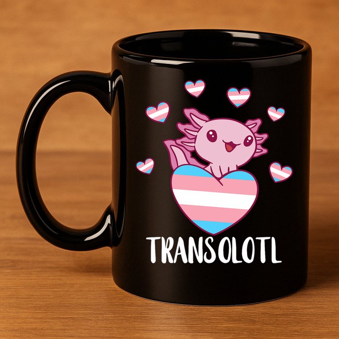 Transgende.r Happy Axolotl LGBTQ Tran.s Pride Equality 11oz C Handle Ceramic Mug