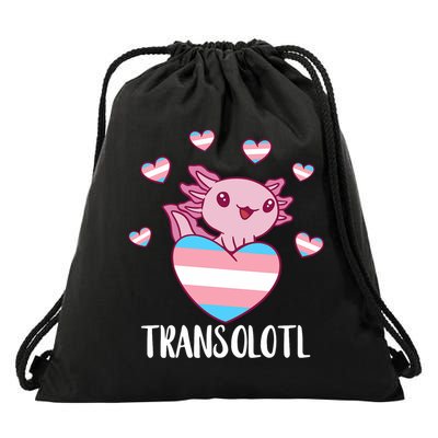 Transgende.r Happy Axolotl LGBTQ Tran.s Pride Equality Drawstring Bag