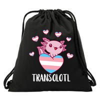 Transgende.r Happy Axolotl LGBTQ Tran.s Pride Equality Drawstring Bag