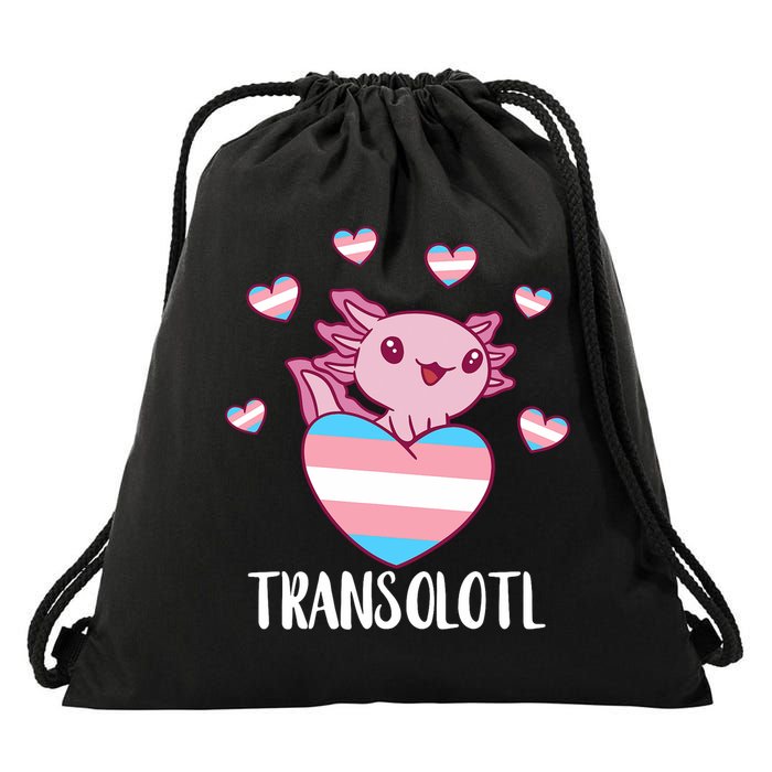 Transgende.r Happy Axolotl LGBTQ Tran.s Pride Equality Drawstring Bag