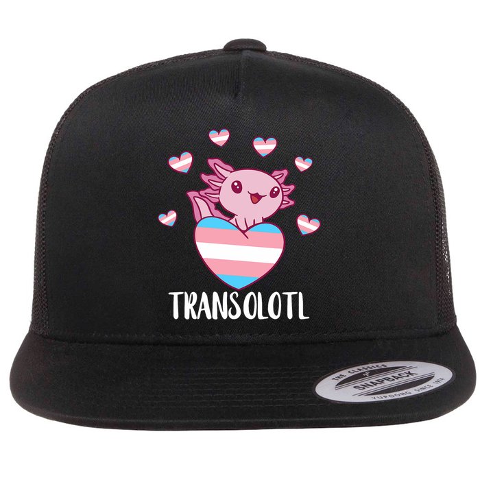 Transgende.r Happy Axolotl LGBTQ Tran.s Pride Equality Flat Bill Trucker Hat
