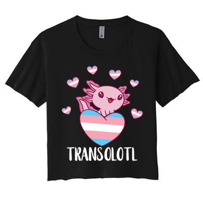Transgende.r Happy Axolotl LGBTQ Tran.s Pride Equality Women's Crop Top Tee