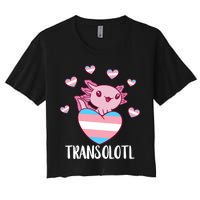 Transgende.r Happy Axolotl LGBTQ Tran.s Pride Equality Women's Crop Top Tee