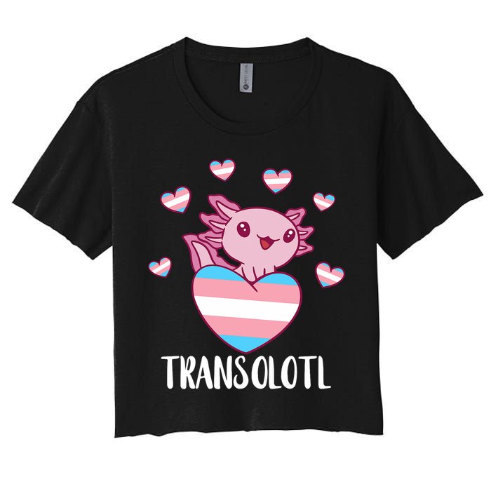 Transgende.r Happy Axolotl LGBTQ Tran.s Pride Equality Women's Crop Top Tee