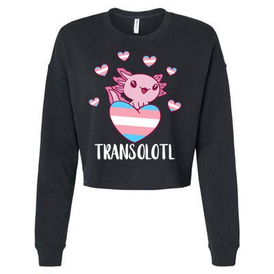 Transgende.r Happy Axolotl LGBTQ Tran.s Pride Equality Cropped Pullover Crew