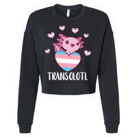 Transgende.r Happy Axolotl LGBTQ Tran.s Pride Equality Cropped Pullover Crew