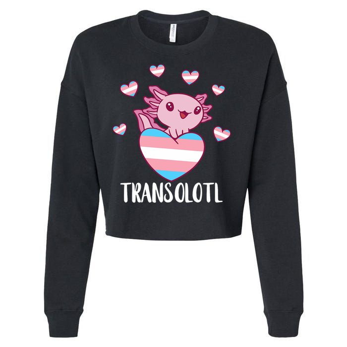 Transgende.r Happy Axolotl LGBTQ Tran.s Pride Equality Cropped Pullover Crew