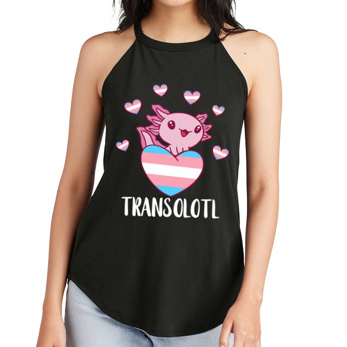 Transgende.r Happy Axolotl LGBTQ Tran.s Pride Equality Women's Perfect Tri Rocker Tank