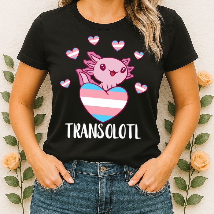 Transgende.r Happy Axolotl LGBTQ Tran.s Pride Equality Womens T-Shirt