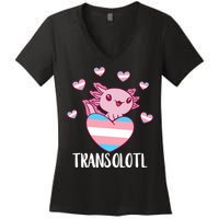 Transgende.r Happy Axolotl LGBTQ Tran.s Pride Equality Women's V-Neck T-Shirt