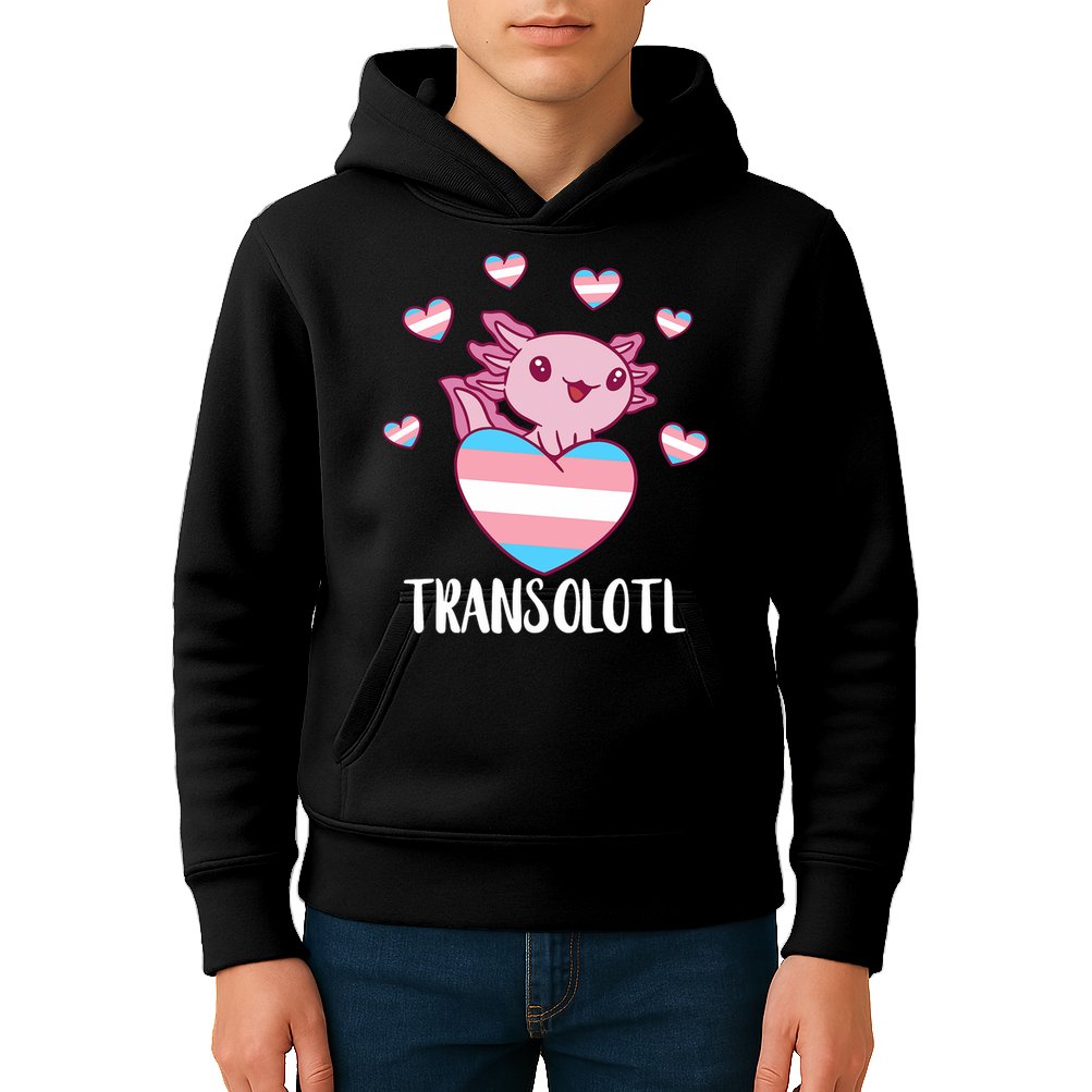 Transgende.r Happy Axolotl LGBTQ Tran.s Pride Equality Kids Hoodie