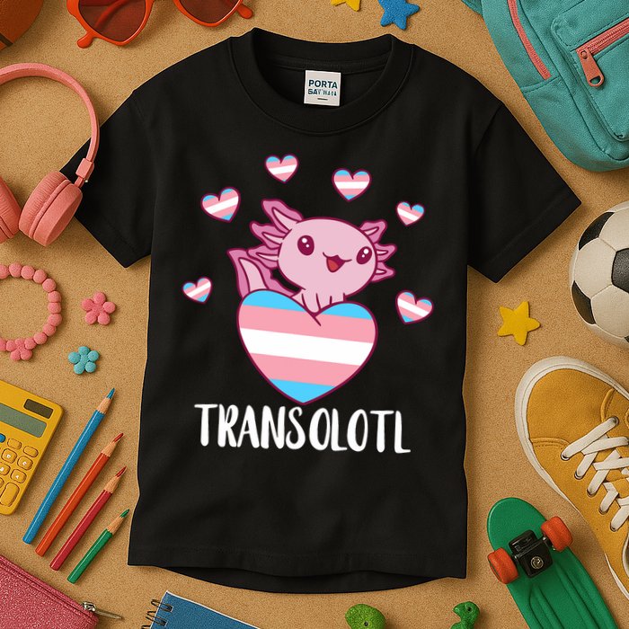 Transgende.r Happy Axolotl LGBTQ Tran.s Pride Equality Kids T-Shirt