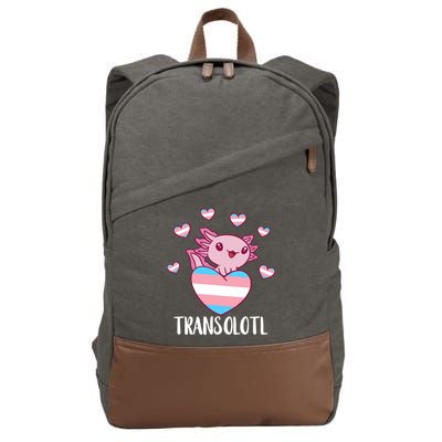 Transgende.r Happy Axolotl LGBTQ Tran.s Pride Equality Cotton Canvas Backpack