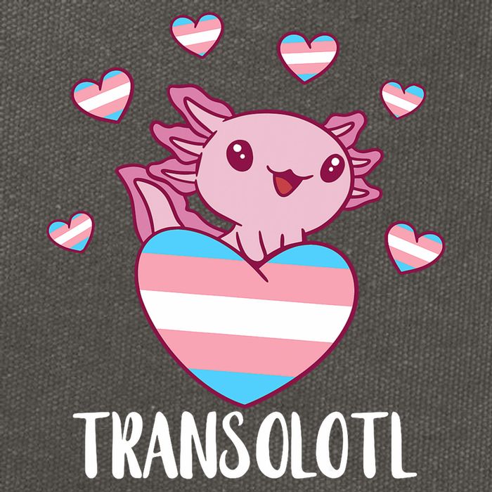 Transgende.r Happy Axolotl LGBTQ Tran.s Pride Equality Cotton Canvas Backpack