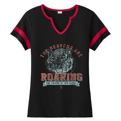 The Heavens Are Roaring Tiger Ladies Halftime Notch Neck Tee