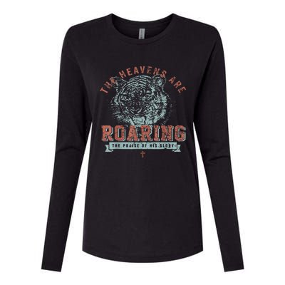 The Heavens Are Roaring Tiger Womens Cotton Relaxed Long Sleeve T-Shirt