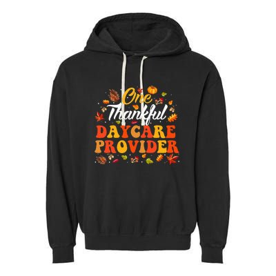 Thankful Harvest Autumn Appreciation for Daycare Providers Garment-Dyed Fleece Hoodie