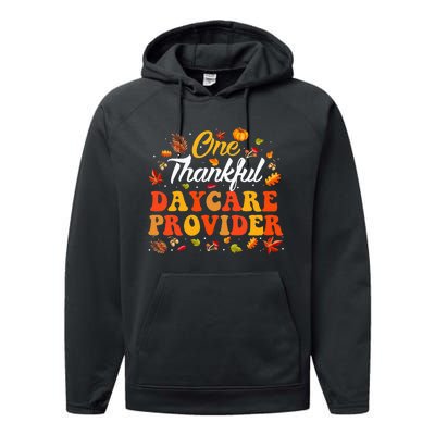 Thankful Harvest Autumn Appreciation for Daycare Providers Performance Fleece Hoodie