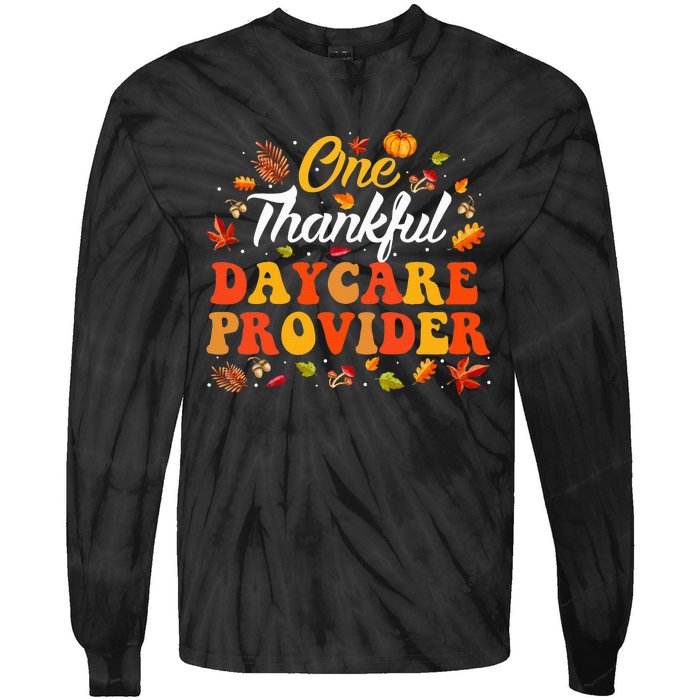 Thankful Harvest Autumn Appreciation for Daycare Providers Tie-Dye Long Sleeve Shirt