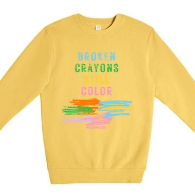 Tal Health Awareness Broken Crayons Still Color Gift Premium Crewneck Sweatshirt