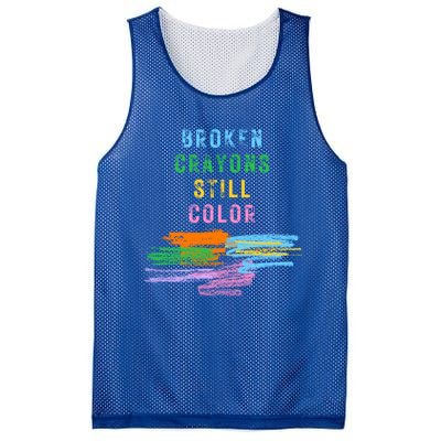 Tal Health Awareness Broken Crayons Still Color Gift Mesh Reversible Basketball Jersey Tank