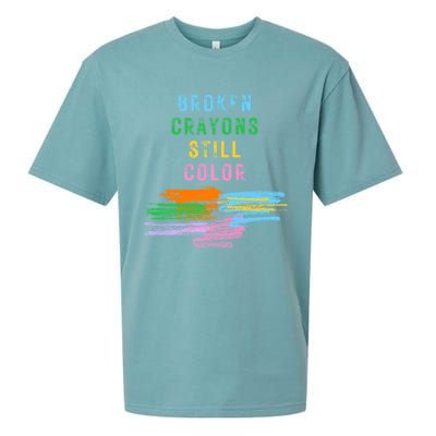 Tal Health Awareness Broken Crayons Still Color Gift Sueded Cloud Jersey T-Shirt