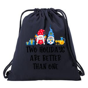 Two Holidays Are Better Than One Christmas Hanukkah Jewish Drawstring Bag