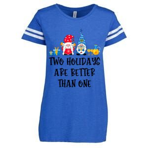 Two Holidays Are Better Than One Christmas Hanukkah Jewish Enza Ladies Jersey Football T-Shirt