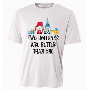 Two Holidays Are Better Than One Christmas Hanukkah Jewish Cooling Performance Crew T-Shirt