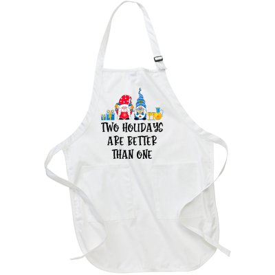 Two Holidays Are Better Than One Christmas Hanukkah Jewish Full-Length Apron With Pockets