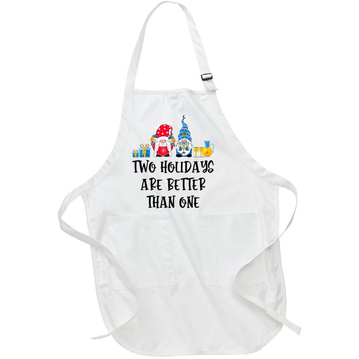 Two Holidays Are Better Than One Christmas Hanukkah Jewish Full-Length Apron With Pockets