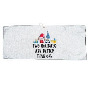 Two Holidays Are Better Than One Christmas Hanukkah Jewish Large Microfiber Waffle Golf Towel