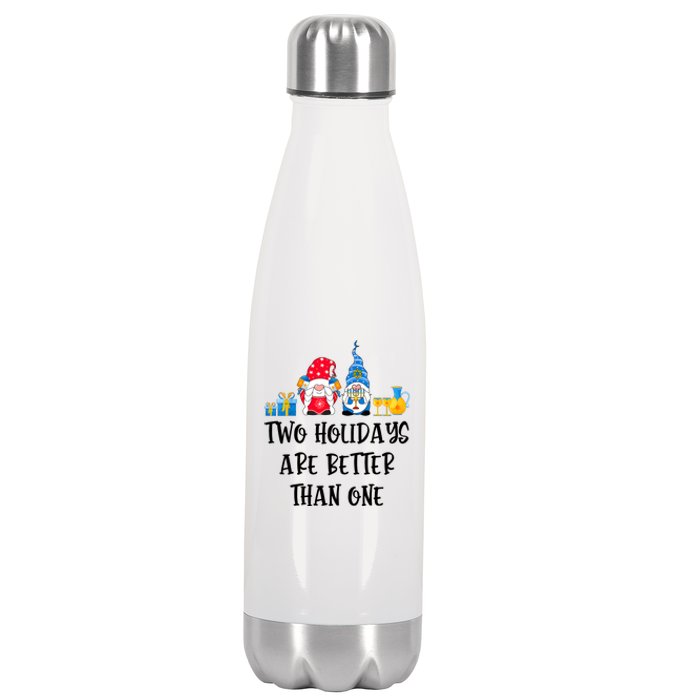 Two Holidays Are Better Than One Christmas Hanukkah Jewish Stainless Steel Insulated Water Bottle