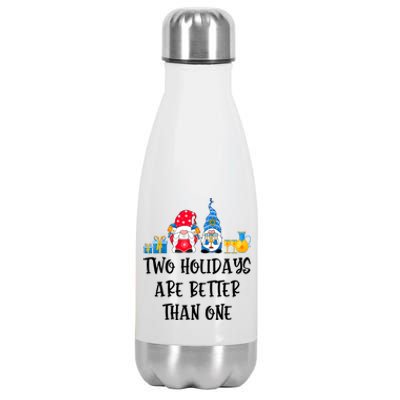 Two Holidays Are Better Than One Christmas Hanukkah Jewish Stainless Steel Insulated Water Bottle