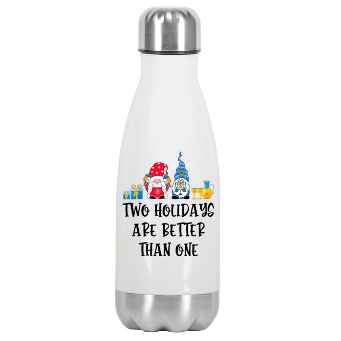 Two Holidays Are Better Than One Christmas Hanukkah Jewish Stainless Steel Insulated Water Bottle