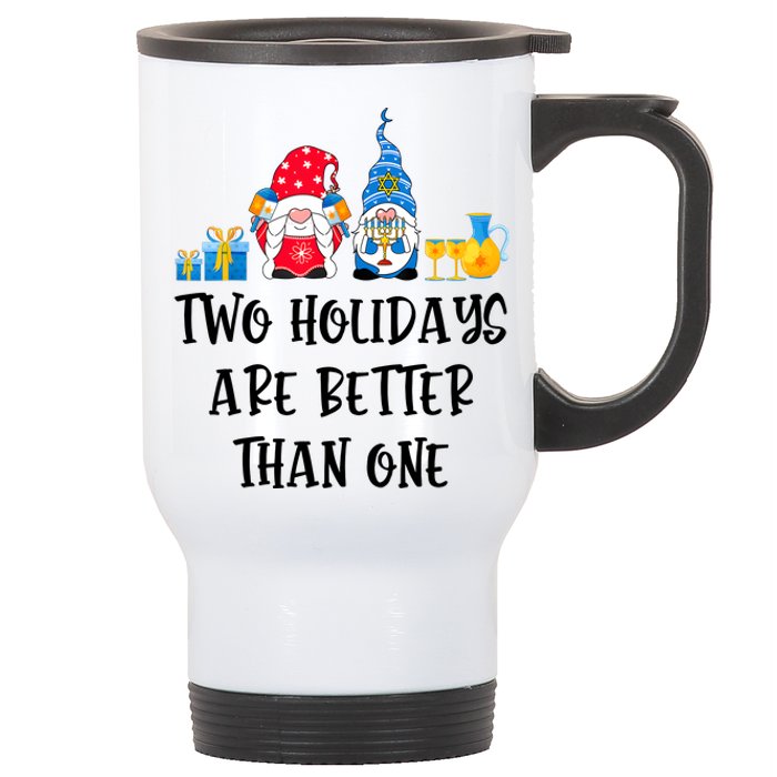 Two Holidays Are Better Than One Christmas Hanukkah Jewish Stainless Steel Travel Mug