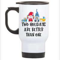 Two Holidays Are Better Than One Christmas Hanukkah Jewish Stainless Steel Travel Mug