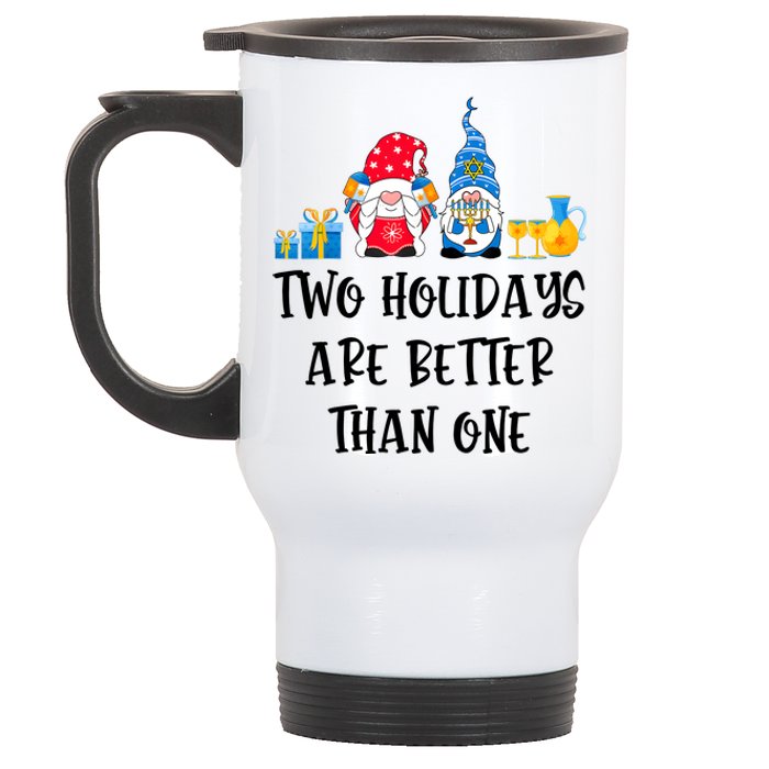 Two Holidays Are Better Than One Christmas Hanukkah Jewish Stainless Steel Travel Mug