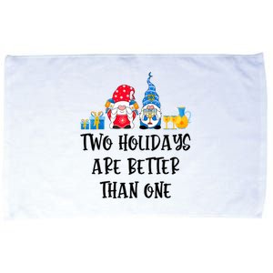 Two Holidays Are Better Than One Christmas Hanukkah Jewish Microfiber Hand Towel